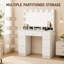 Bureau de meuble-lavabo avec station de charge, blanc