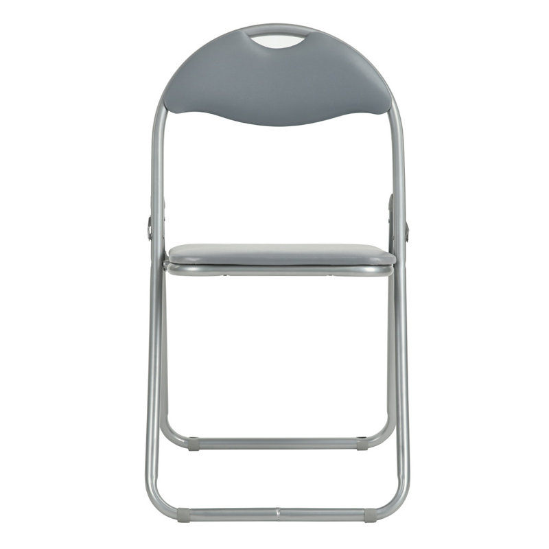 Angel-Marie 45cm H Upholstered Metal Side Chair, Grey