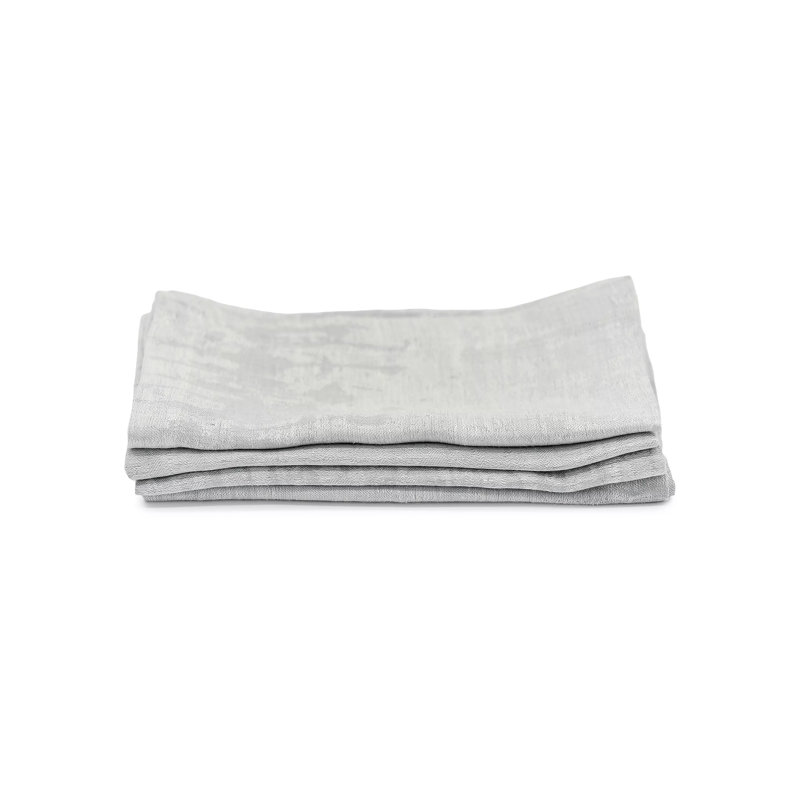 Texture Linen Square Napkins, Silver