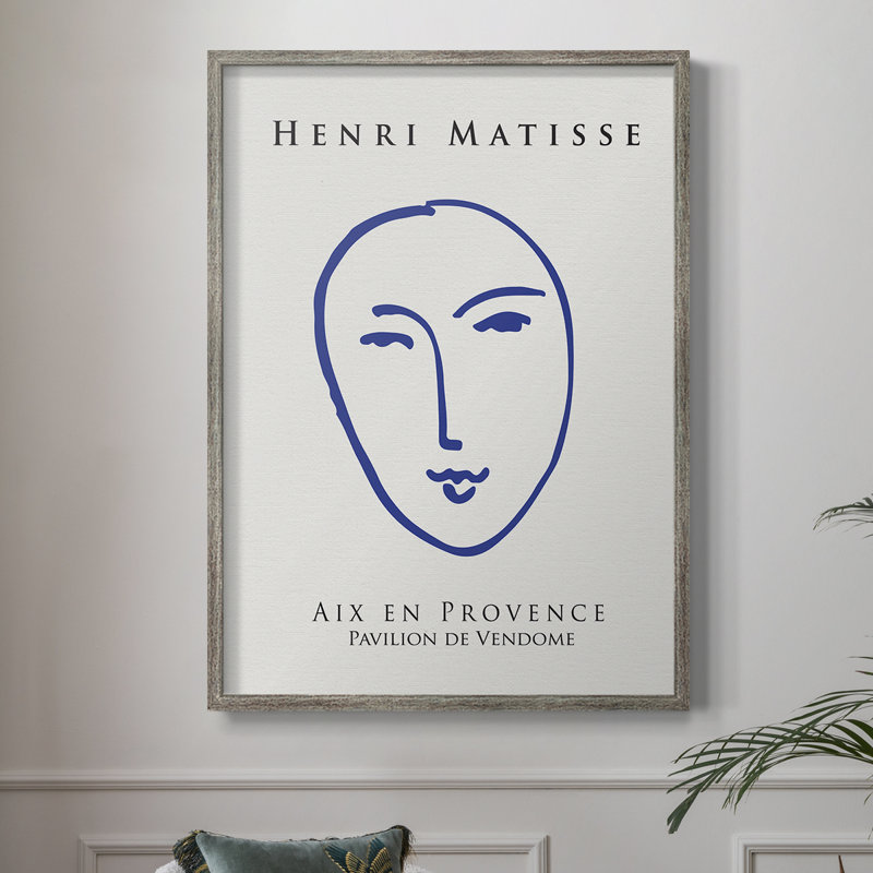 Matisse XLIX, reproduction d'art encadrée - bois massif, H 21 po x l 17 po