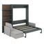 Grand lit escamotable, grand lit mural en bois avec canapé et tablettes-1157486645