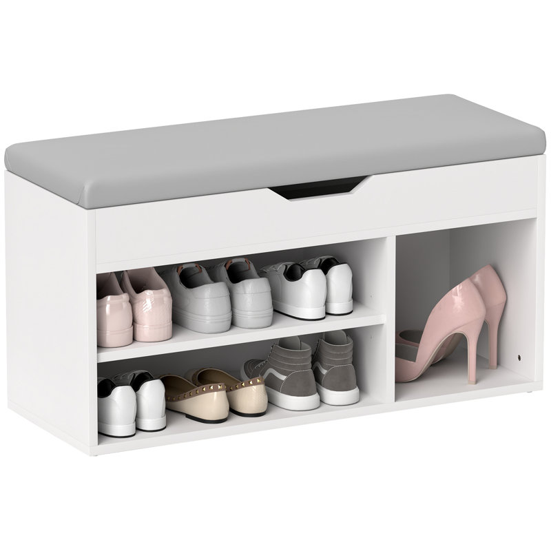 Stav 7 Pair Shoe Storage Bench, Cream