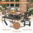 59" Patio Dining Table Set with 4 Padded Swivel PVC-Coated Polyester Chairs & 2 Benches-561000460