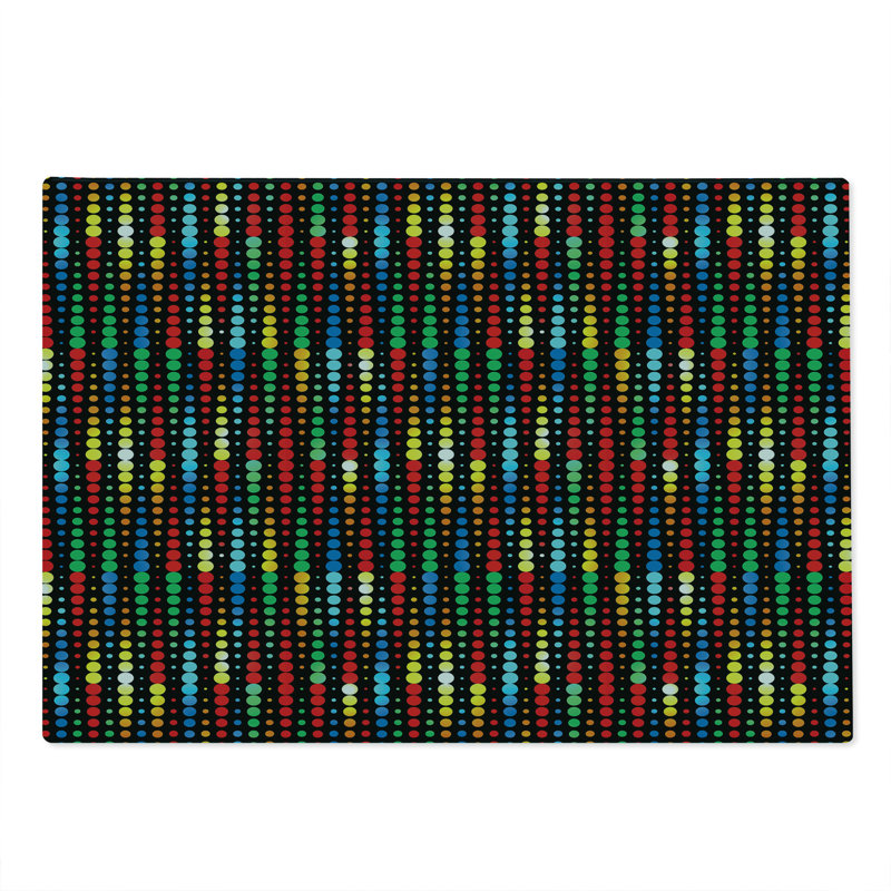 Ambesonne Colorful Cutting Board Large Size Halftone Pattern Motif Multicolor