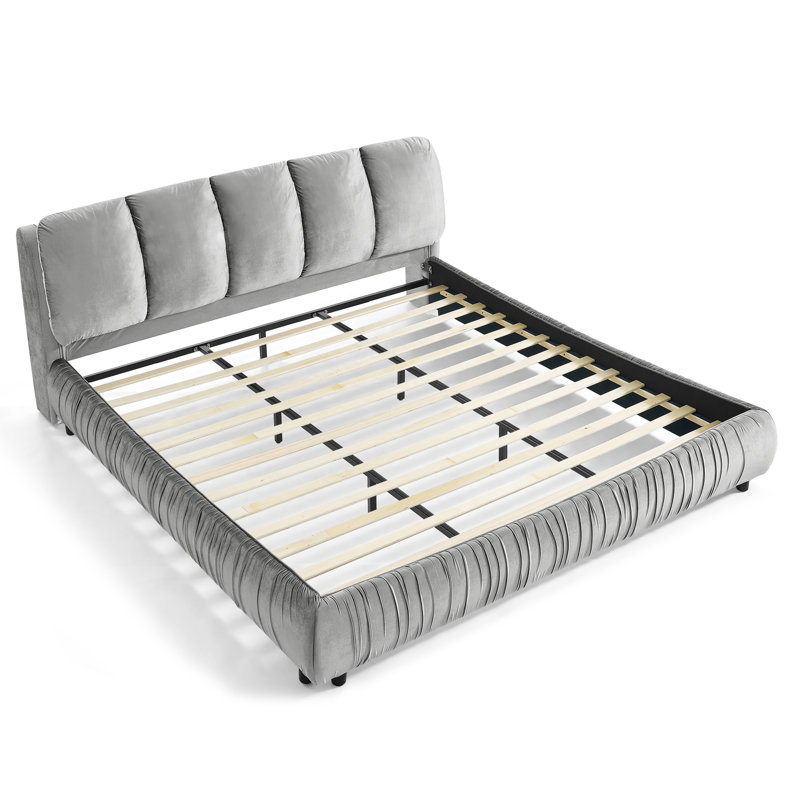 Très grande base de lit tapissier, Grey