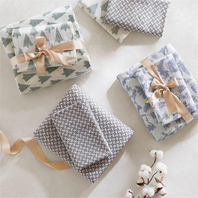 Ensemble de draps 100% coton 4 pièces grand format, ikat