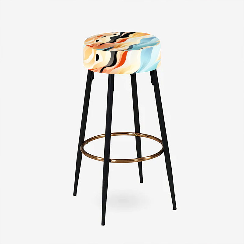 Désert Mirage multicolore - ensemble de 2 tabourets de bar abstraits