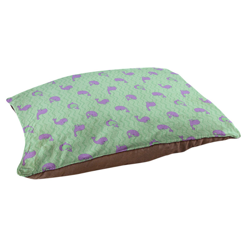 Coussin pour chien Campion Whales, Très grand (l 52 po x P 42 po x H 17 po), Bleu-vert / mauve Rebecca