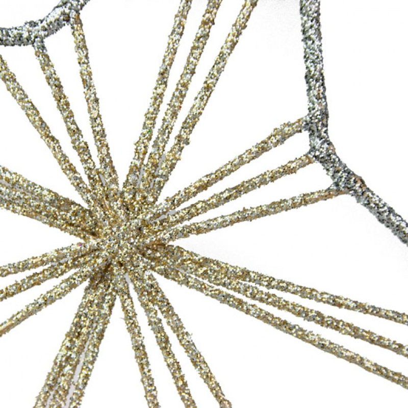 14cm Metal Holiday Shaped Ornament, Silver / Champagne Gold