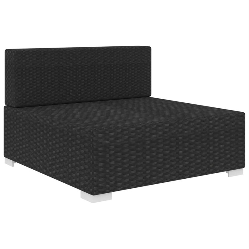 Polkville Patio Chair with Cushions, Black, Cream