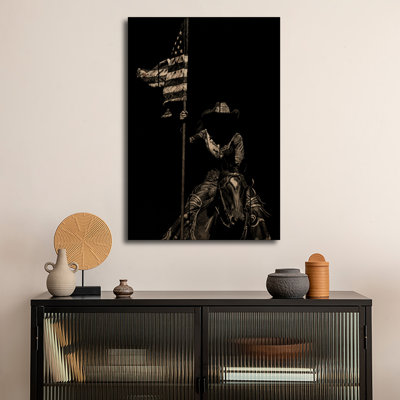Impression sur bois en bois - Scratchboard Rodeo VI par Julie T. Chapman
