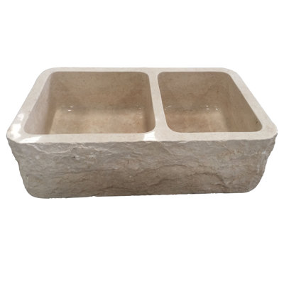 Ranier 36'' L Farmhouse / Apron Double Bowl Engineered Stone Kitchen Sink