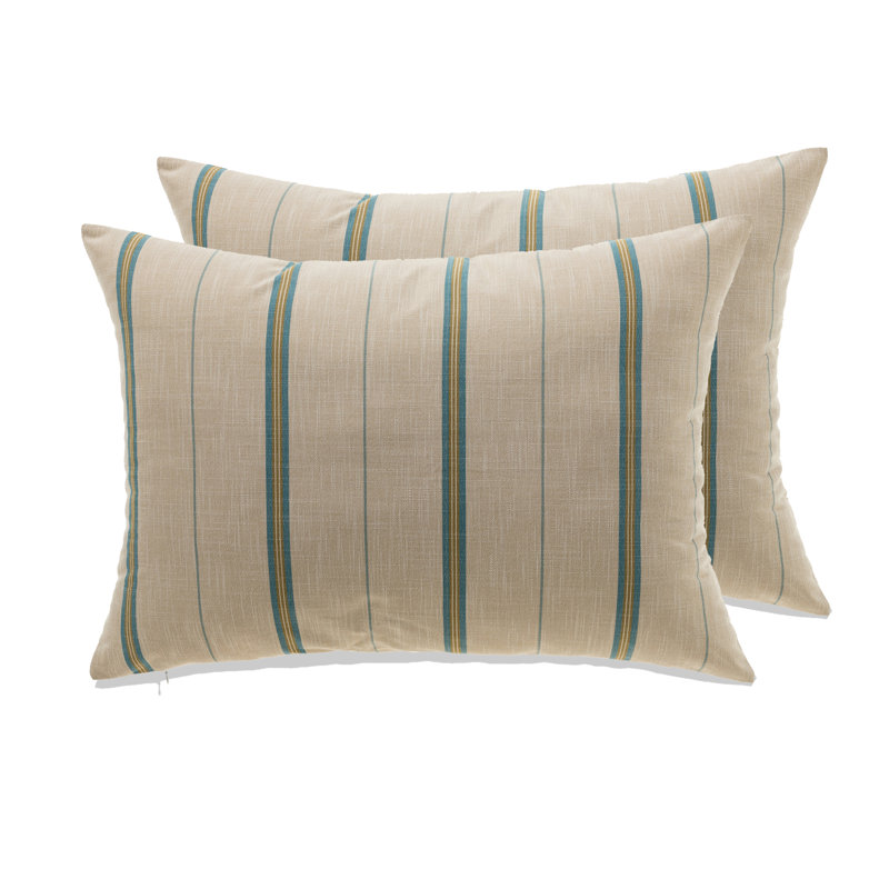 Housse et insert de coussin rectangulaire en mélange de coton Paladino, Bleu