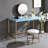 Midriaks Baby Blue & Gold Finish Writing Desk W/USB-135089087