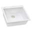 Évier de cuisine à montage sur cuve en granite à montage sur comptoir avec cuve à montage sur plan de 22 po x 20 po Ruvati - blanc arctique mat --101377127-48744116