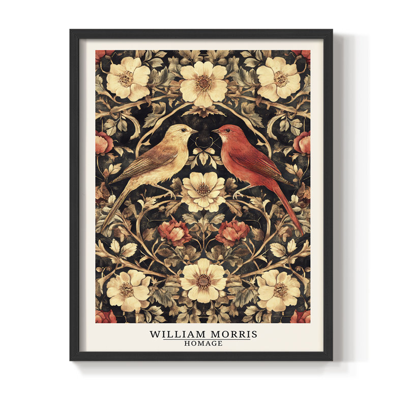 Imprimé encadré en bois massif de la série CDI de William Morris, H 11 po x l 9 po, Black