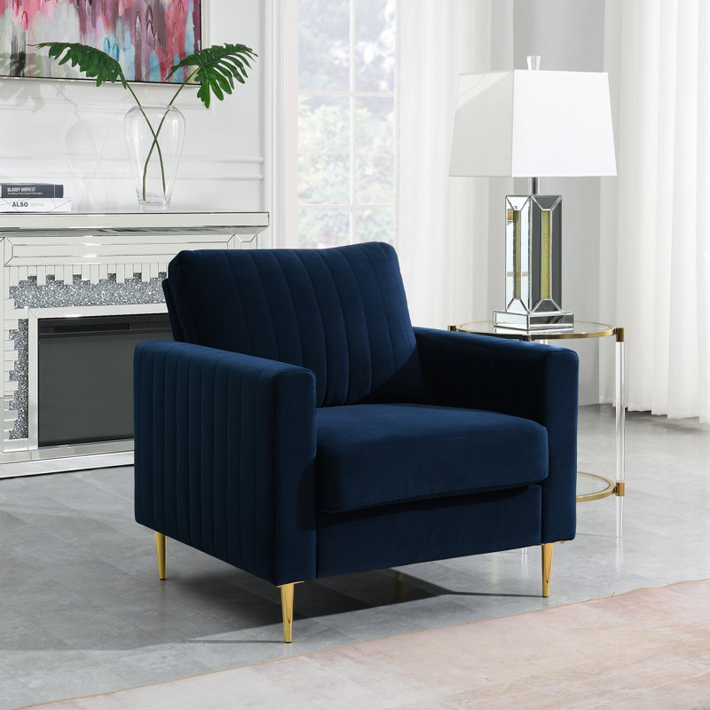 Lotsee Velvet Armchair, Blue