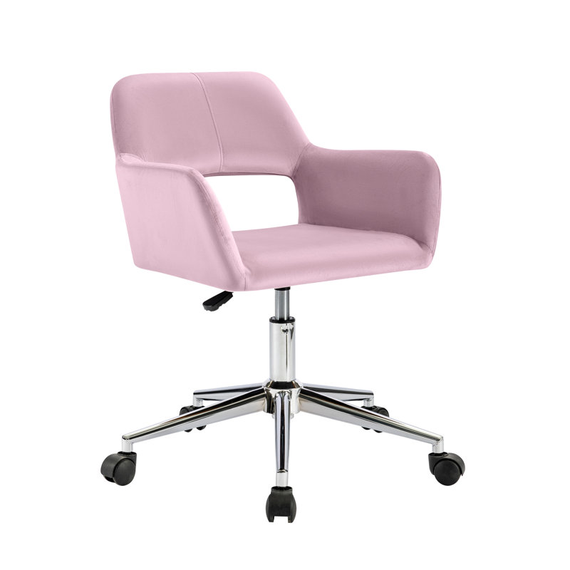 Conor Suede Office Chair, Pink