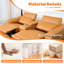 Canapé d'angle confortable 6 pièces en cuir brun avec fauteuil inclinable électrique et rangement, style moderne et respirant, idéal pour le salon.