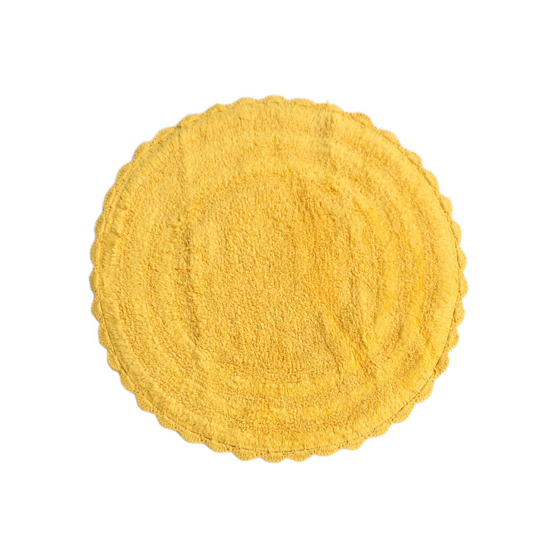 Tapis pour salle de bain 100% coton, Jaune