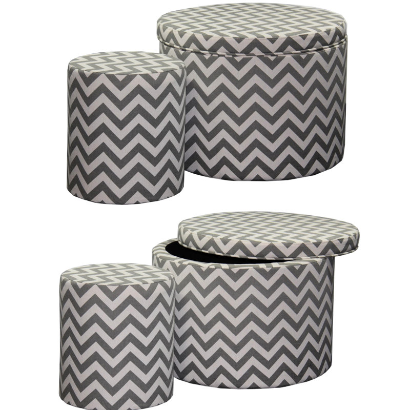 17.54" Tall Grey Storage For Seating Advantage. Pattern. 19.5"X19.5"X15" Storage. 97% Foam, 3% Fabric. 23"X23"X2.35" Seat Cushion With Function.