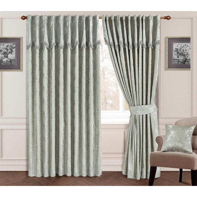 Dunaway Room Darkening Curtain Pair, 168cm Width x 228cm Drop, Silver