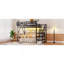 Lit mezzanine double avec escalier, lit mezzanine double en métal avec éclairage et rangement, lit mezzanine haut avec garde-robe et rangement pour enfants, adolescents et adultes-1785192784