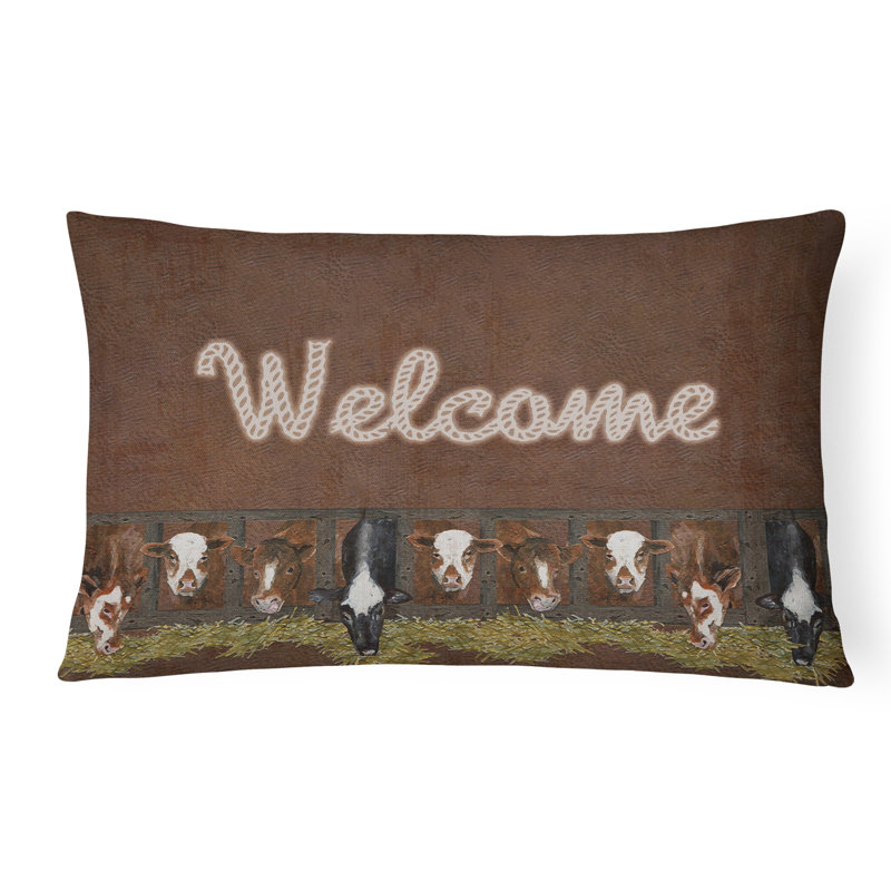 Coussin décoratif intérieur/extérieur en tapis welcome