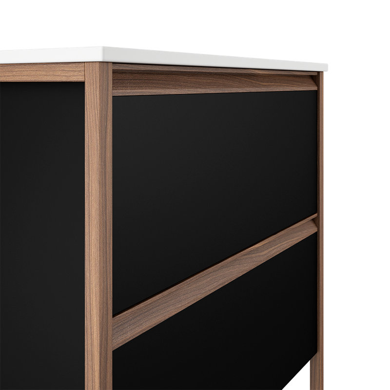 Tempo 31" Two Drawer Freestanding Vanity - Matte Black, Matte Black