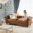 Fabric Chesterfield Sofa, 84" 3-Seater Couch with Rolled Arms & Button Tufted Design, Solid Wood Frame, Spring+Foam Cushions for Comfort, Dark Brown Wood Legs, for Living Room, Apartment, Office-652655327-652655326-652655321