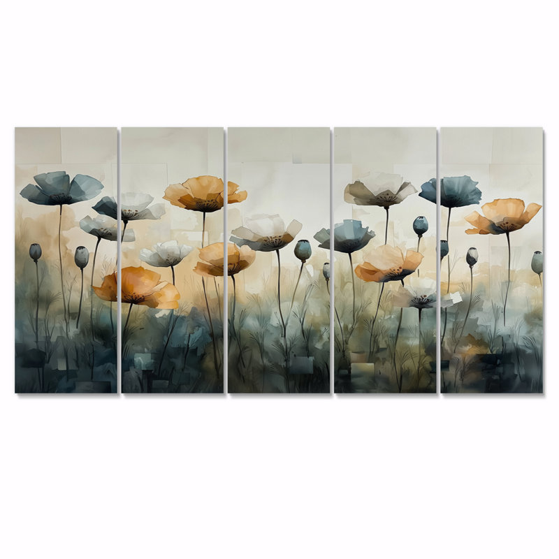 Blenheim - coquelicots, art mural traditionnel, H 28 po x l 60 po, 5