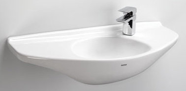 Vitreous China Wall Mount Bathroom Sink with Overflow, Cotton