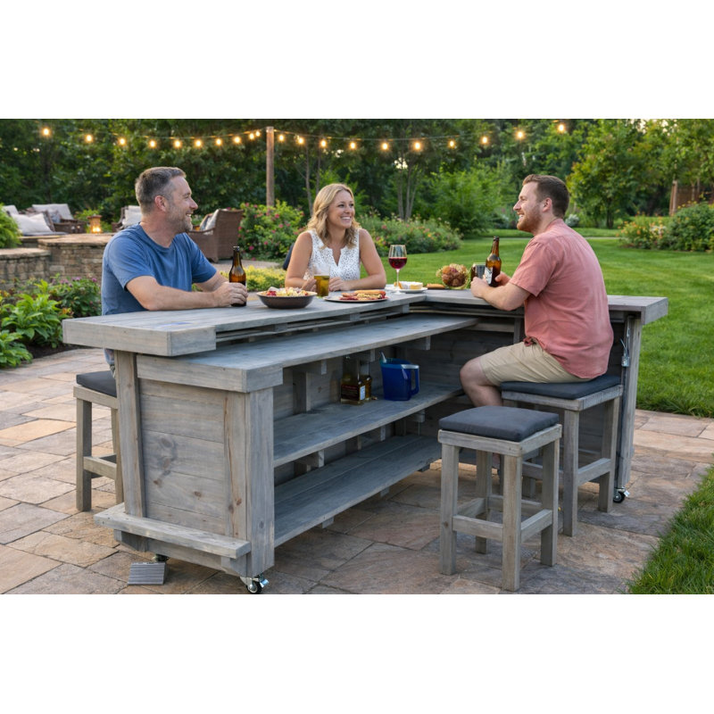 8x4 L-Shape Home Bar Counter Deposit Only Custom Corner Bar Unit for Indoor Use