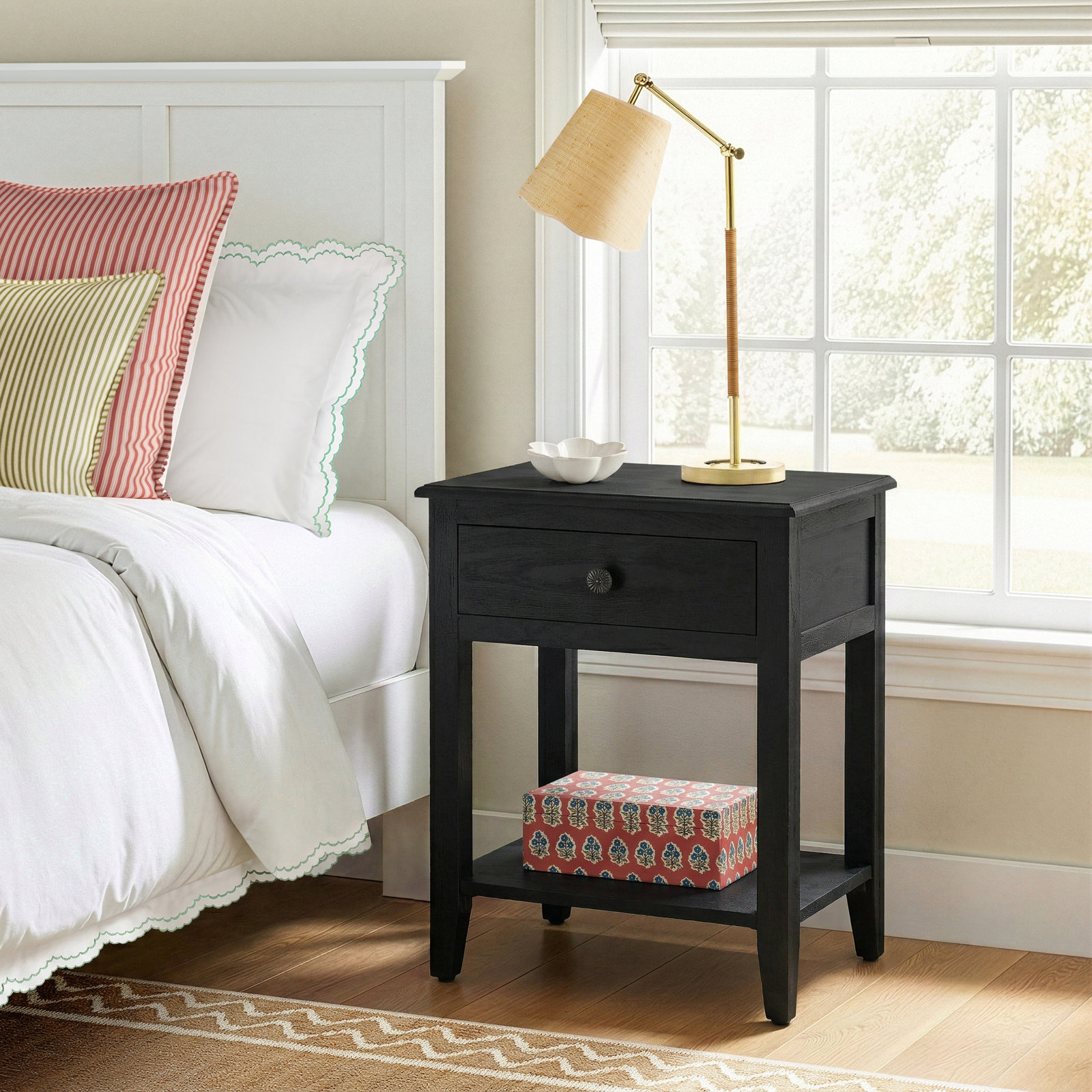 Delma Nightstand Antique Black