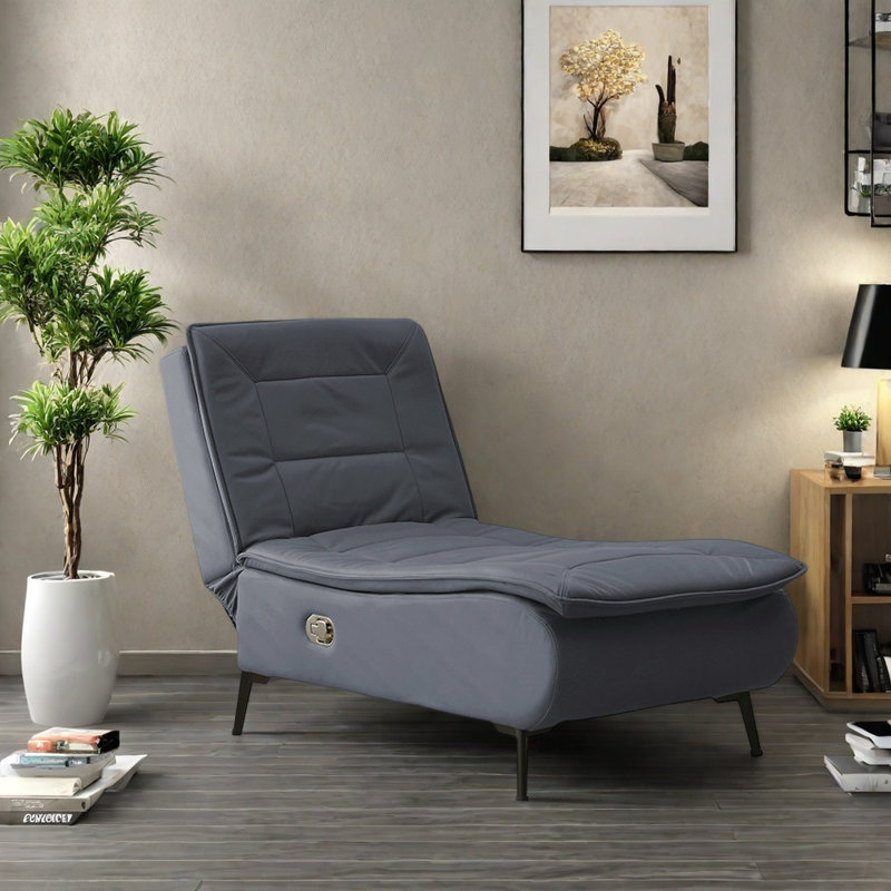 Fauteuil inclinable multifonctionnel en bois massif réglable, Gris