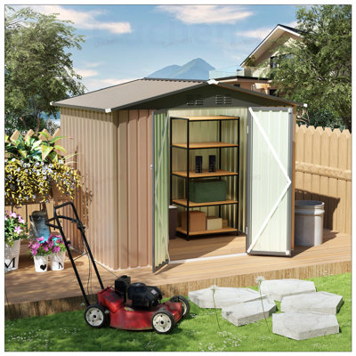 Abri de jardin durable en acier galvanisé avec toit Apex pour le rangement de patio et de cour