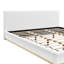 Lit tapissier élégant avec cadre de lit naturel texturé grain-796075207