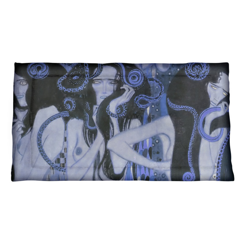 Taie décorative d’oreiller frise beethoven, Polyester, Très grand, Bleu