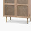 Armoire de rangement en bois et rotin