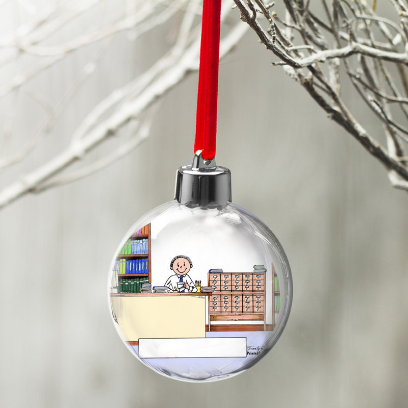 Personalized Librarian - Male Christmas Bulb Ornament, Yes