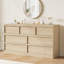 Modern 7-Drawer Wooden Dresser for Bedroom Storage, Yellow