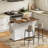 43.7'' Kitchen Island with Charging Station, Drop-Leaf Table & 3 Drawers, Adjustable Shelving Cart-1282018189-1282018186