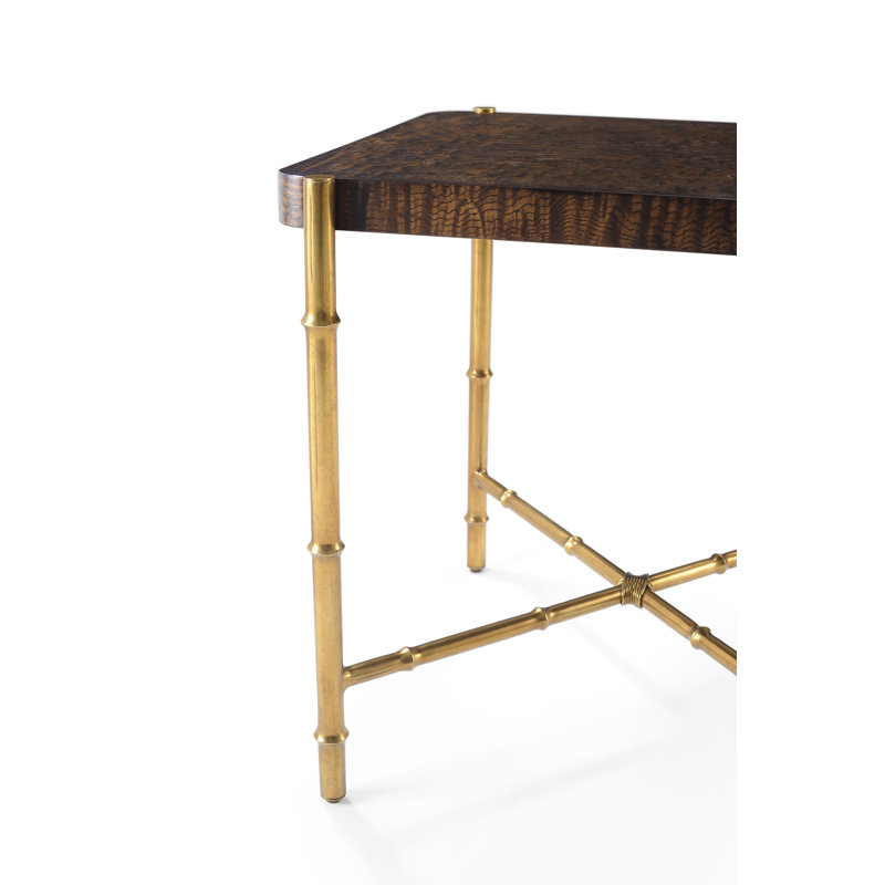 Kesden End Table, Pyramid Brown Top/Satin Brass Base
