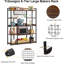 Grand support de boulanger de 55 po avec rehausse - étagère de rangement de cuisine industrielle à 5 niveaux avec crochets et support pour micro-ondes, organisateur d'armoire de cuisine rustique brun avec cadre en métal, support à garde-manger utilitaire