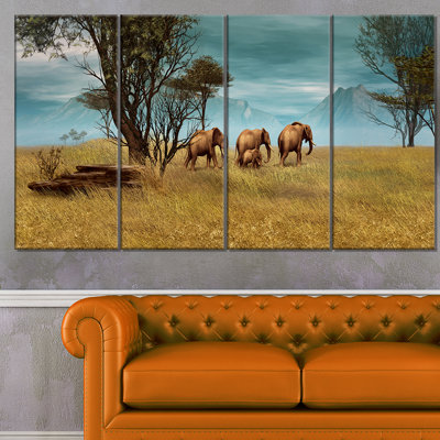 " African Elephants Panorama "