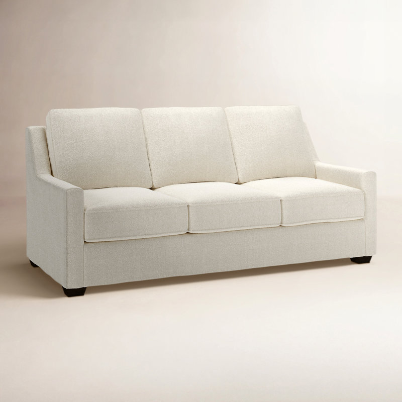Canapé rembourré 80 po Gemi, Tissu performance bouclé Davis Pearl