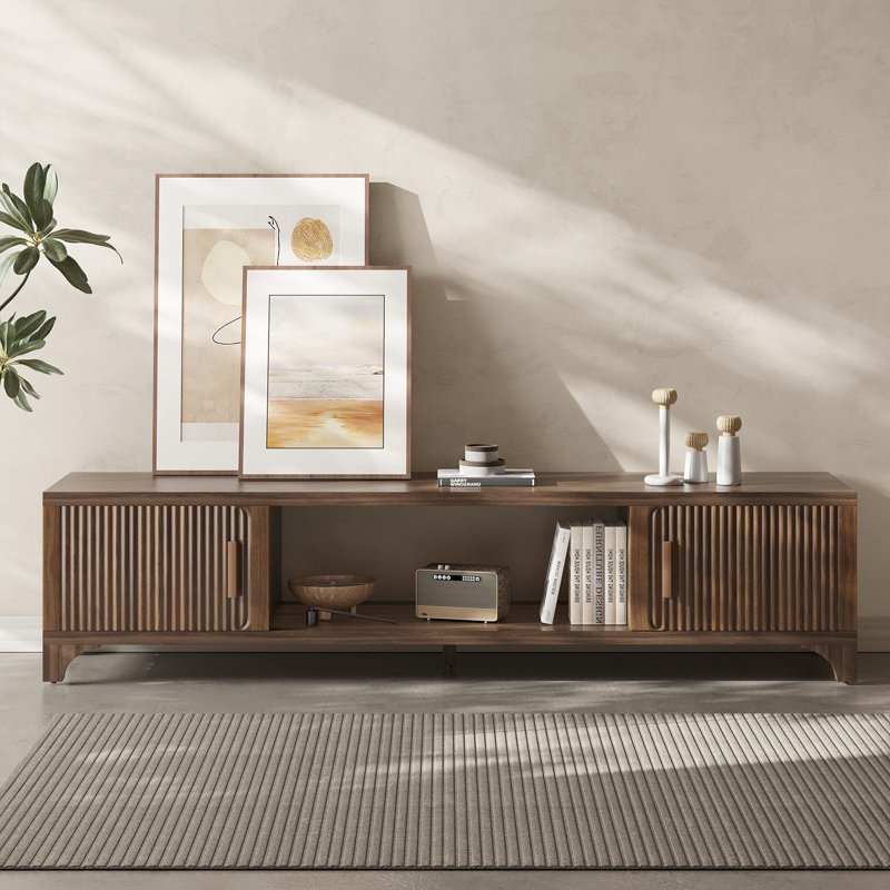 Mid Century Modern Tv Stands For Living Room, Boho Media Console For Bedroom, Tv Entertainment Center With Storage, Wood Television Cabinet