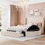 Upholstered Platform Bed, Storage Bed With Wingback Headboard And 1 Big Drawer-1742838796
