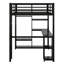 Structure de lit mezzanine en métal avec garde-robe intégrée, bureau et tablettes de rangement-1581776954-1581776955