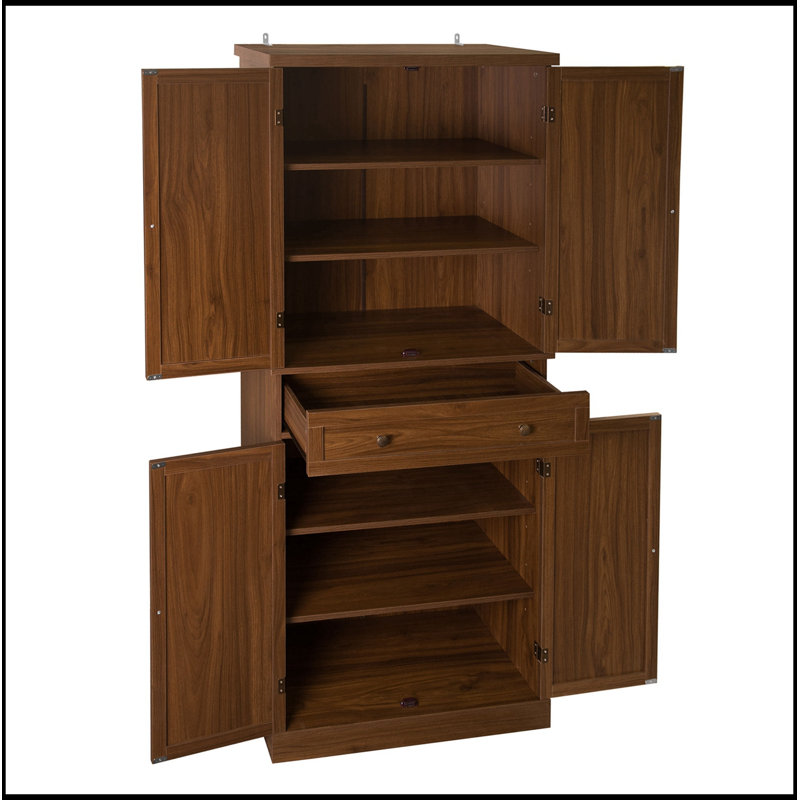 Armoire 4 portes avec 1 tiroir et 4 tablettes intérieures réglables